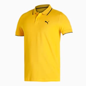 Collar Tipping Heather Slim Fit Men's Polo, Bamboo