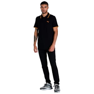 Collar Tipping Heather Men's Slim Fit Polo, PUMA Black, extralarge-IND
