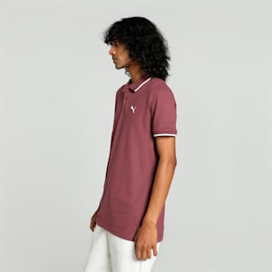 Collar Tipping Heather Men's Slim Fit Polo, Wood Violet, extralarge-IND