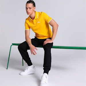 Collar Tipping Heather Men's Slim Fit Polo, Yellow Sizzle, extralarge-IND