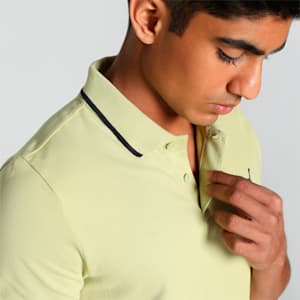 Collar Tipping Heather Men's Slim Fit Polo, Pistachio Green, extralarge-IND