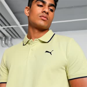 Collar Tipping Heather Men's Slim Fit Polo, Pistachio Green, extralarge-IND