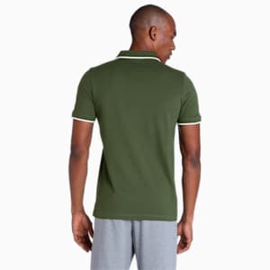 Collar Tipping Heather Men's Slim Fit Polo, Dark Olive, extralarge-IND
