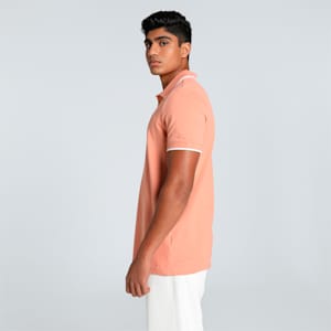 Collar Tipping Heather Men's Slim Fit Polo, Deeva Peach, extralarge-IND