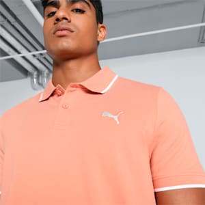 Collar Tipping Heather Men's Slim Fit Polo, Deeva Peach, extralarge-IND