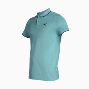 Collar Tipping Heather Men's Slim Fit Polo, Adriatic, extralarge-IND