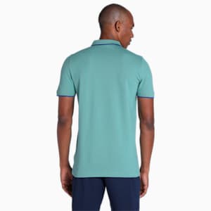 Collar Tipping Heather Men's Slim Fit Polo, Adriatic, extralarge-IND