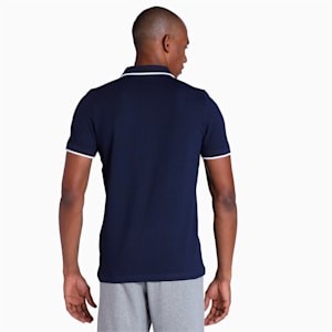 Collar Tipping Heather Men's Slim Fit Polo, PUMA Navy-PUMA White, extralarge-IND