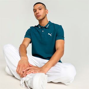 Ottoman Men's Slim Fit Polo, Ocean Tropic, extralarge-IND