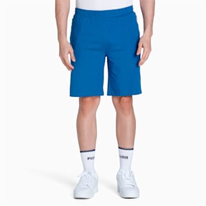 Zippered Jersey Men's Regular Fit Shorts, Lake Blue, extralarge-IND