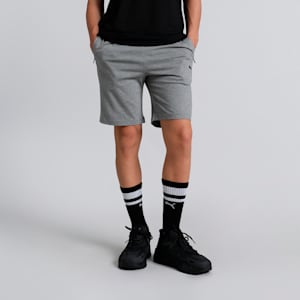Zippered Jersey Men's Regular Fit Shorts, Medium Gray Heather, extralarge-IND