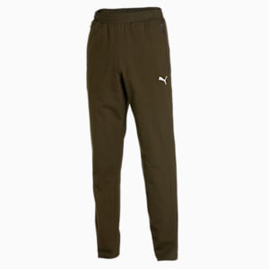 Zippered Jersey Men's Regular Fit Sweatpants, Deep Olive, extralarge-IND