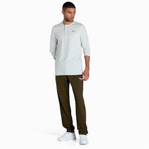 Zippered Jersey Men's Sweatpants, Deep Olive