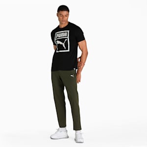 Zippered Jersey Men's Sweatpants, Forest Night