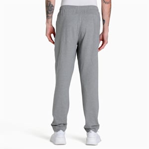 Zippered Knitted Slim Fit Men's Jersey Sweat Pants, Medium Gray Heather