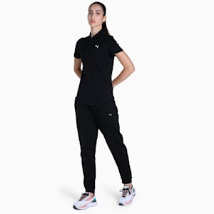 PUMA Women's Regular Fit Polo, PUMA Black, extralarge-IND