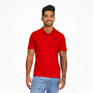 Essentials Men's Jersey Polo, High Risk Red