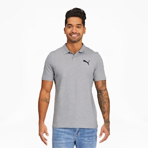 Essentials Men's Heather Polo, Light Gray Heather, extralarge