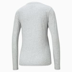 ウィメンズ ESS 長袖 Tシャツ, Light Gray Heather