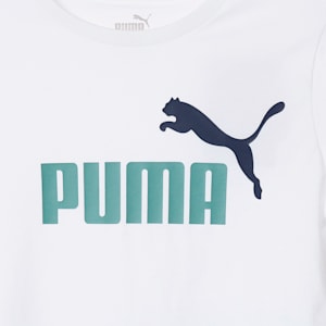 キッズ ESS+ 2カラー ロゴ Tシャツ 120-160cm, Puma White-mineral blue