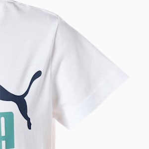 キッズ ESS+ 2カラー ロゴ Tシャツ 120-160cm, Puma White-mineral blue