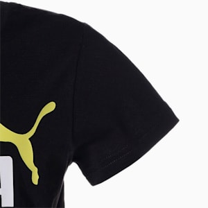 キッズ ESS+ 2カラー ロゴ Tシャツ 120-160cm, Puma Black-lemon