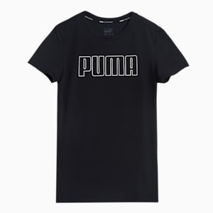 Runtrain Girl's Regular Fit T-Shirt, Puma Black, extralarge-IND