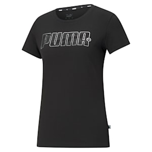 Rebel Women's Graphic Tee, Puma Black-Untamed