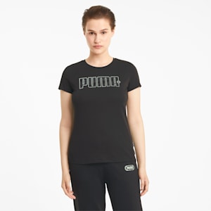 Rebel Women's Graphic Tee, Puma Black-Untamed