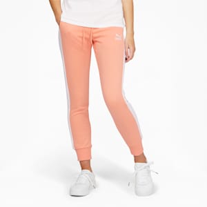Iconic T7 Women's Track Pants, Peach Pink-Puma White