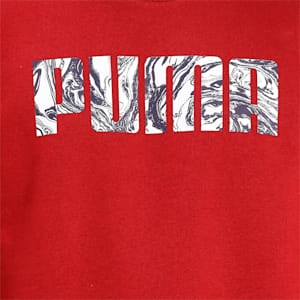PUMA Graphic Crew Men's Sweat Shirt, Red Dahlia