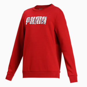 PUMA Graphic Crew Men's Sweat Shirt, Red Dahlia