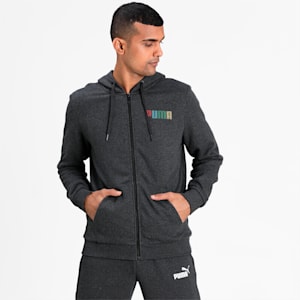 PUMA Men's Hooded Jacket, Dark Gray Heather
