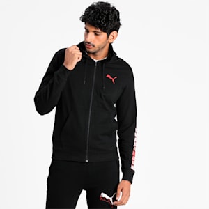 PUMA Zippered Men's Hoodie, Puma Black