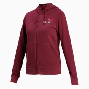 PUMA Women's Hooded Sweat Jacket, Burgundy