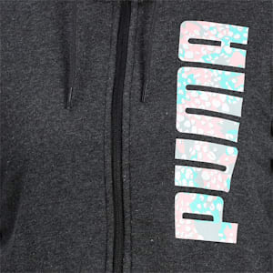 Women's Hooded Sweat Jacket, Dark Gray Heather