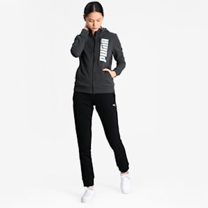 Women's Hooded Sweat Jacket, Dark Gray Heather