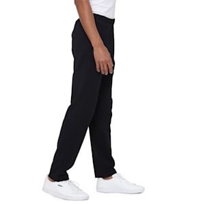 Zippered Jersey Embroidered PUMA Cat Logo Men's Pants, Puma Black-Puma Black