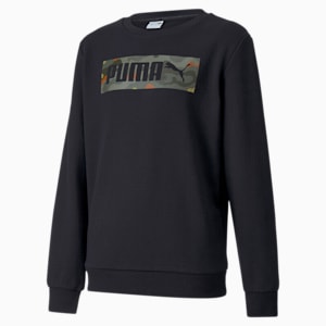 Classics Graphic Crew Neck Kid's Sweater, Puma Black
