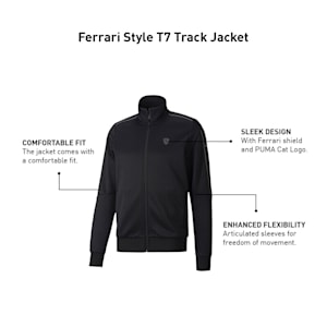 Ferrari Style T7 Men's Track Jacket, Puma Black