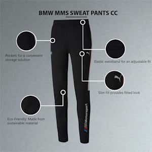 BMW M Motorsport T7 Men's Slim Track Pants, Puma Black