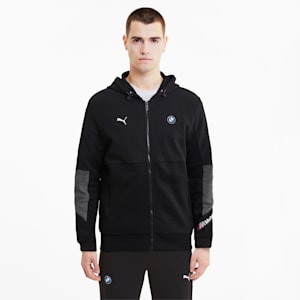 BMW M Motorsport Regular Fit Hooded Men's Sweat Jacket, Puma Black, extralarge-IND