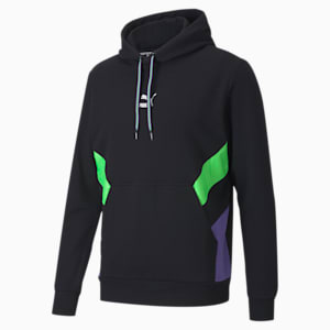 Tailored for Sport Men's Hoodie, Puma Black-Fluo Green