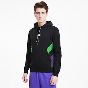 Tailored for Sport Men's Hoodie, Puma Black-Fluo Green