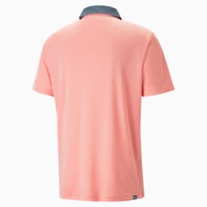 Gamer Men's Golf Polo Shirt, Flamingo Pink-Evening Sky