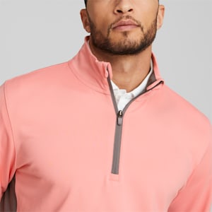 Gamer Quarter-Zip Men's Golf Sweatshirt, Flamingo Pink-QUIET SHADE