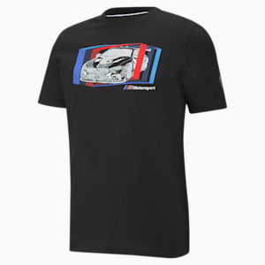 BMW M Motorsport Car Graphic Men's T-Shirt, Puma Black