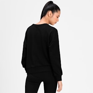 Classics Logo Relaxed Fit Women's Sweatshirt, Puma Black-metallic