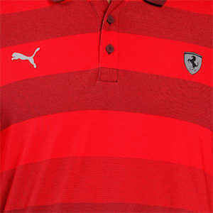 Scuderia Ferrari Striped Men's Polo Shirt, Rosso Corsa