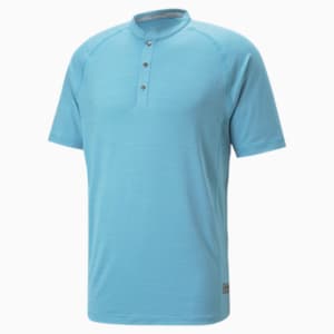 EGW CLOUDSPUN Mat Henley Men's Golf Polo Shirt, Dusty Aqua